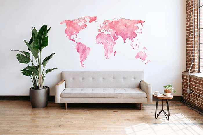 Stampa murale del soggiorno con stampante digitale da parete