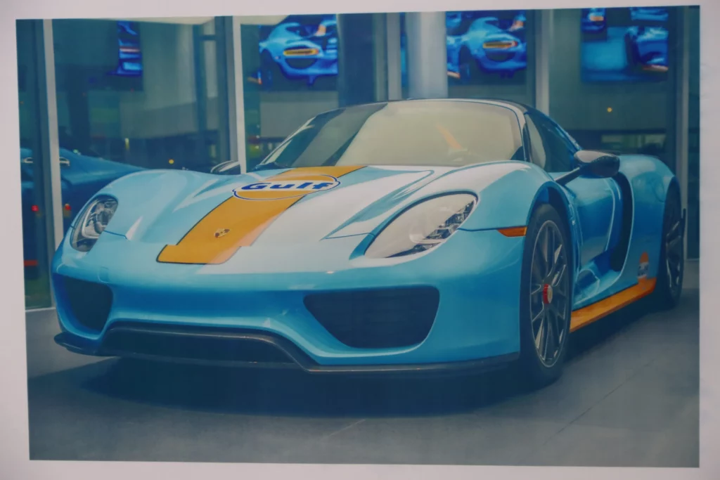 The wall print of sports car